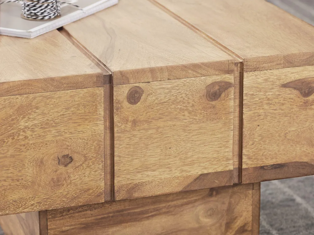 Table d'appoint SIRA en acacia massif 44x44 cm - Bout de canapé robuste - 4