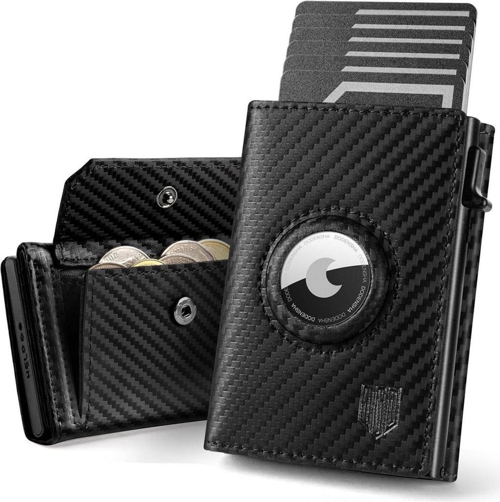 Airtag Wallet Herren XL Münzfach RFID Schutz Carbon Produktbild 