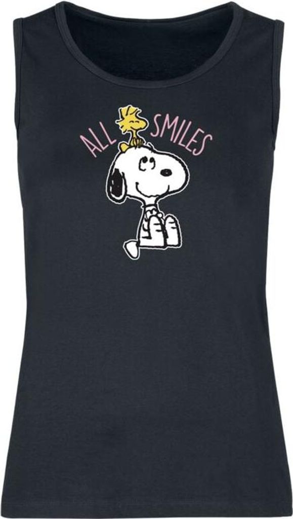 Peanuts Tank-Top Damen Snoopy And Woodstock - All Smiles schwarz L