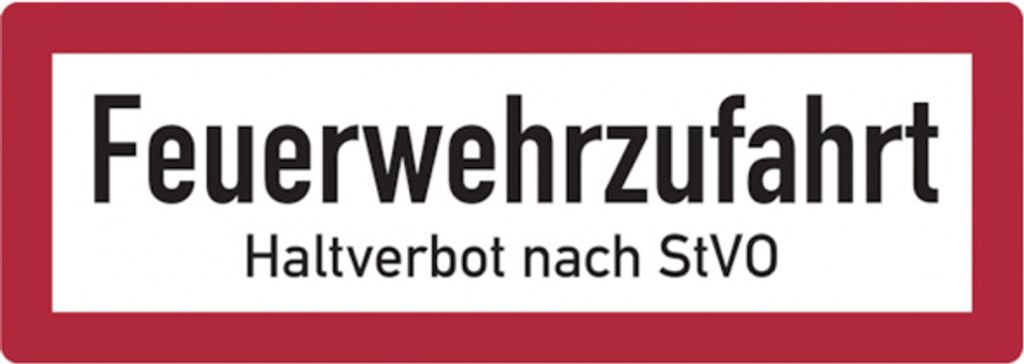 Dreifke® Feuerwehrschild, Feuerwehrzufahrt Haltverbot - DIN Produktbild 