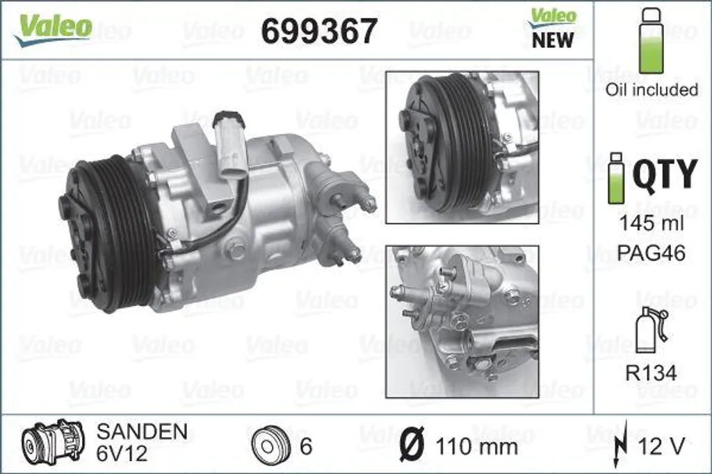 Valeo 699367 Compresseur de Climatisation Fiable et Silencieux - Opel