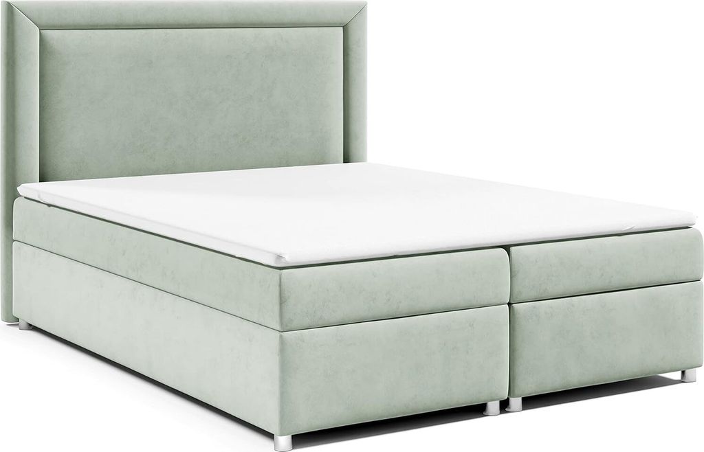 Best for Home Boxspringbett mit Bettkasten Trinity K-3 Bonellfederkern inkl. Topper, mit Lieferung, Aufbau & Entsorgung 160x200-Mintgrün