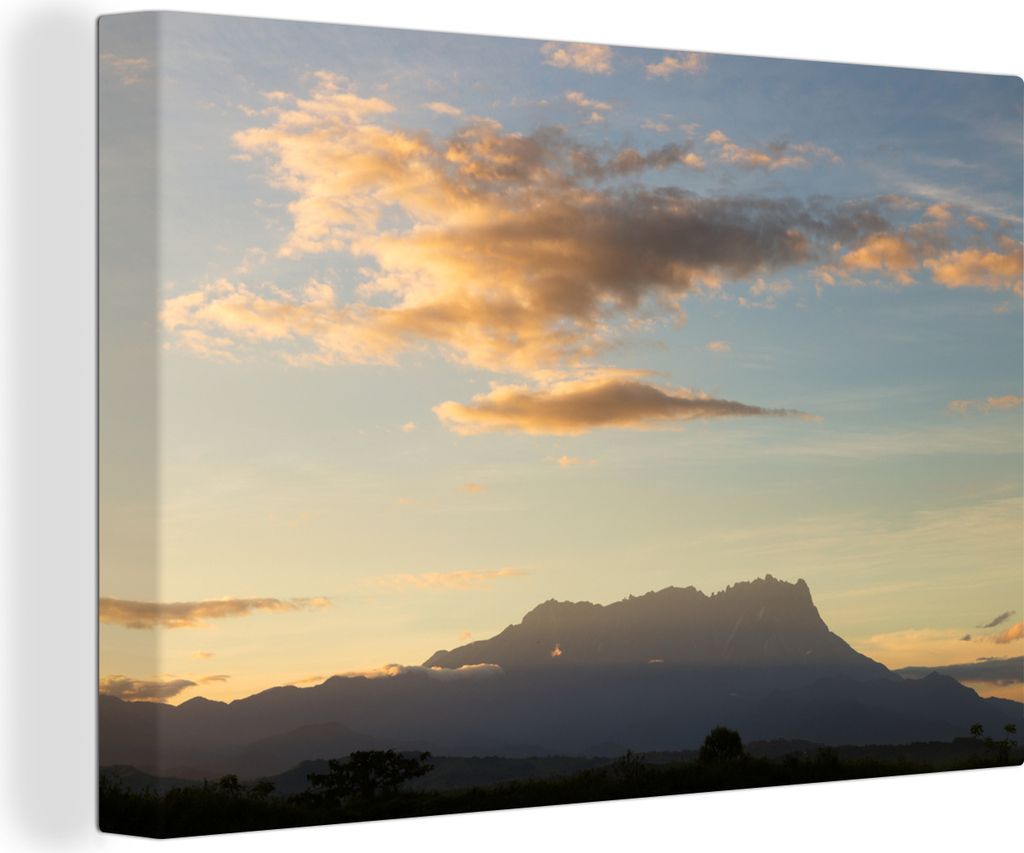 OneMillionCanvasses - Leinwandbilder - 140x90 cm, Mount Kinabalu - Malaysia - Sonnenaufgang, Wandbilder Kunstdruck Wanddekoration