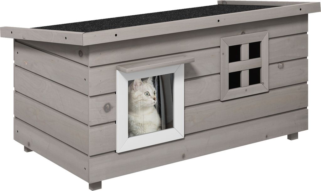 PawHut casa per gatti rifugio per gatti con tetto in Immagine del prodotto 