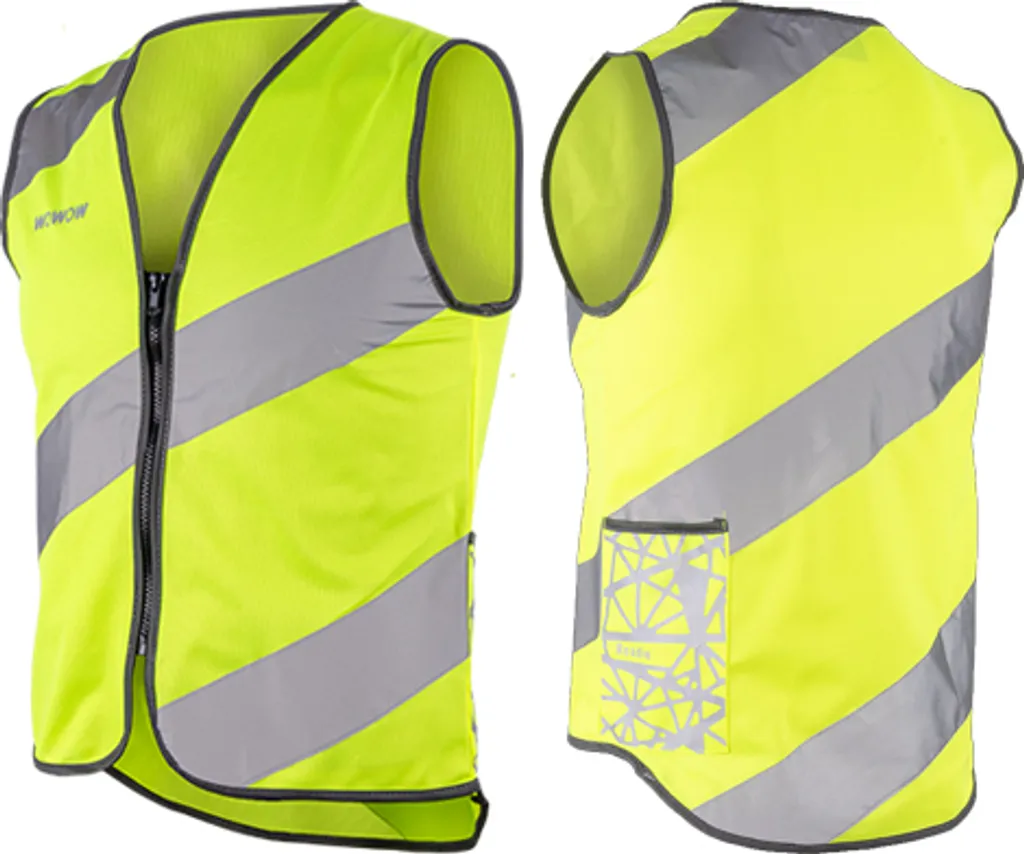 Wowow 016016 Gilet di sicurezza 'Roadie', con cerniera, taglia: XL, giallo/reflex - 7