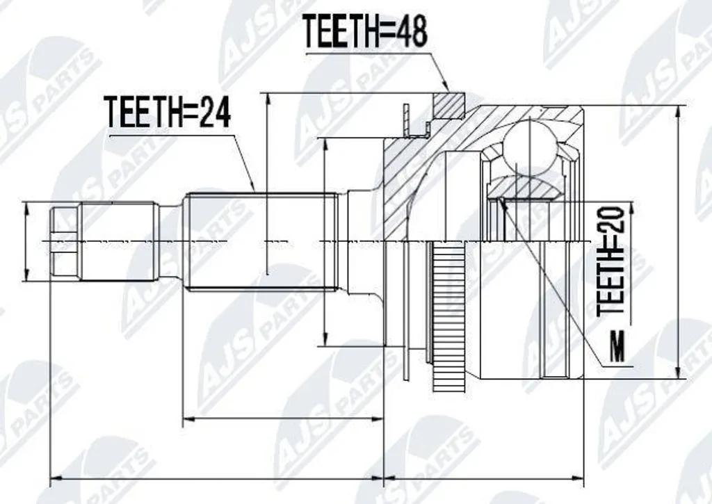 Joint Homocinétique de Cardan NTY NPZ-KA-311 pour Hyundai et Kia i10