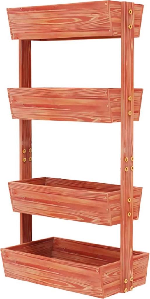 Tavien Gartenbett für Innen und Außen – 4-lagiges Hochbeet aus Holz – Pflanzkasten für Blumen und Gemüse – 140x65?cm