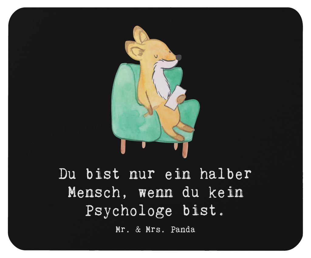 Mr. & Mrs. Panda Mousepad Psychologe Herz - Schwarz - Geschenk, Mouse Pad, Therapeut, Studium, pc mauspad, computer, mousematte