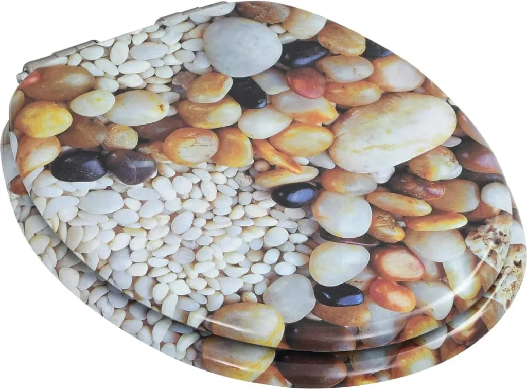 Coppia Sedili WC MDF Ciottoli - Chiusura Soft Close e Cerniere Zinco - 4