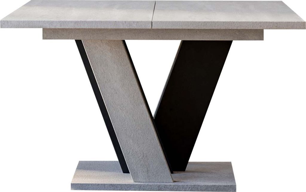 MIRJAN24 Esstisch Viney, Ausziehbarer Tisch, Einlegeplatte befindet sich unter der Tischplatte, 120-160x90x75 cm (Farbe: K350 / Schwarz)