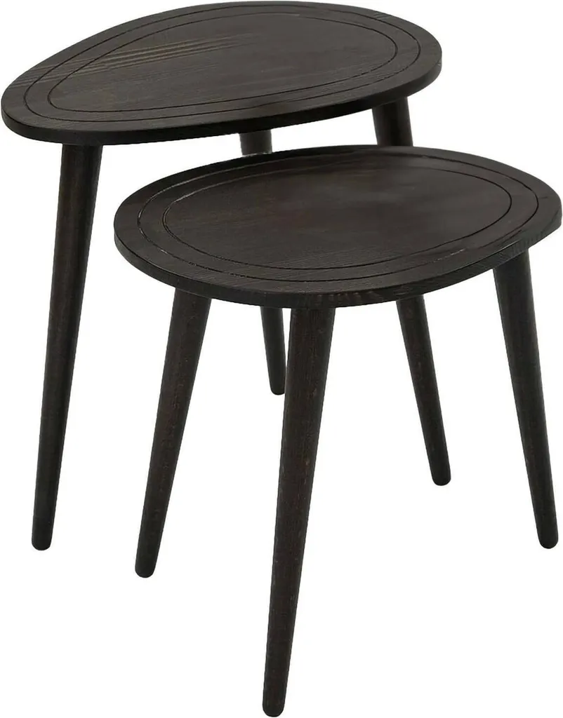 Petite table basse Janequeo ovale gain de place pour studio 50x33x52 cm
