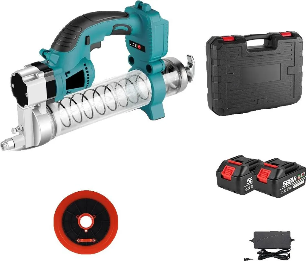 Pompe à graisse Brushless à vitesse réglable 18V avec 2 batteries et chargeur