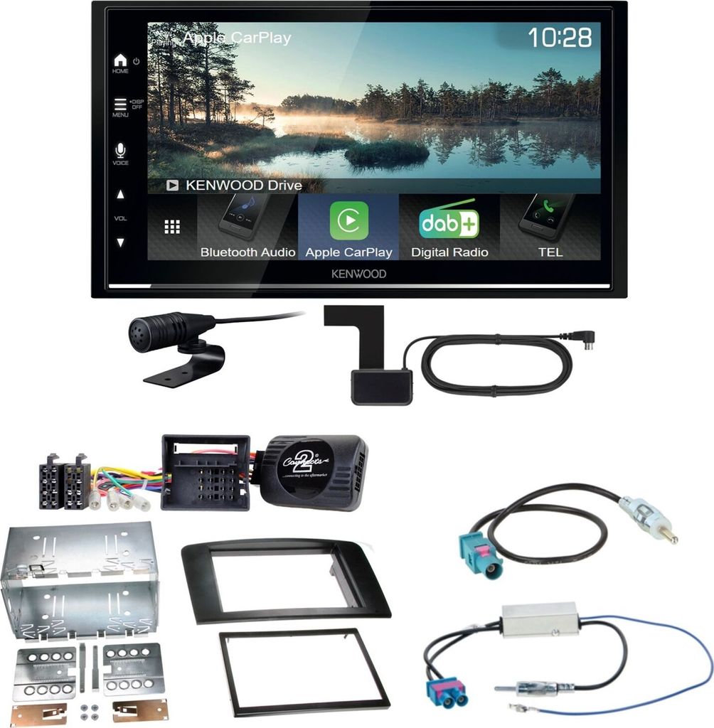 Kenwood DMX7722DABS Android Auto CarPlay Einbauset für Mercedes ML W164