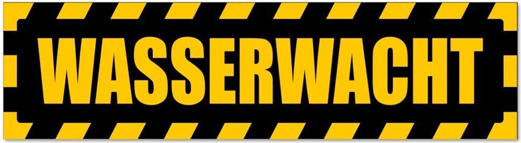 Kiwistar - Autoaufkleber - Gelb - Schwarz - 30 x 8 cm - Wasserwacht gestreift - Hinweis Aufkleber Sticker für Auto, Kfz, Fahrrad, PKW, LKW