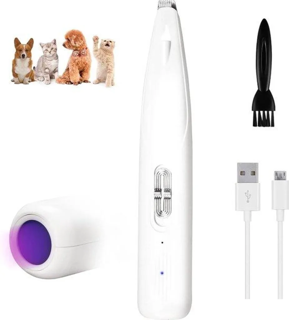Tondeuse électrique pour chats rechargeable avec 2 vitesses et lampe UV