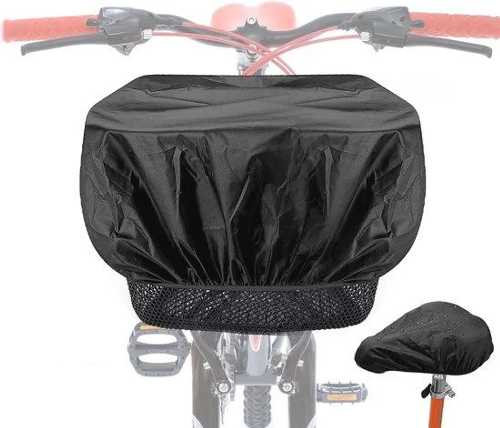 Protection pluie vélo : housses pour selle et panier - Kit de 2 pièces