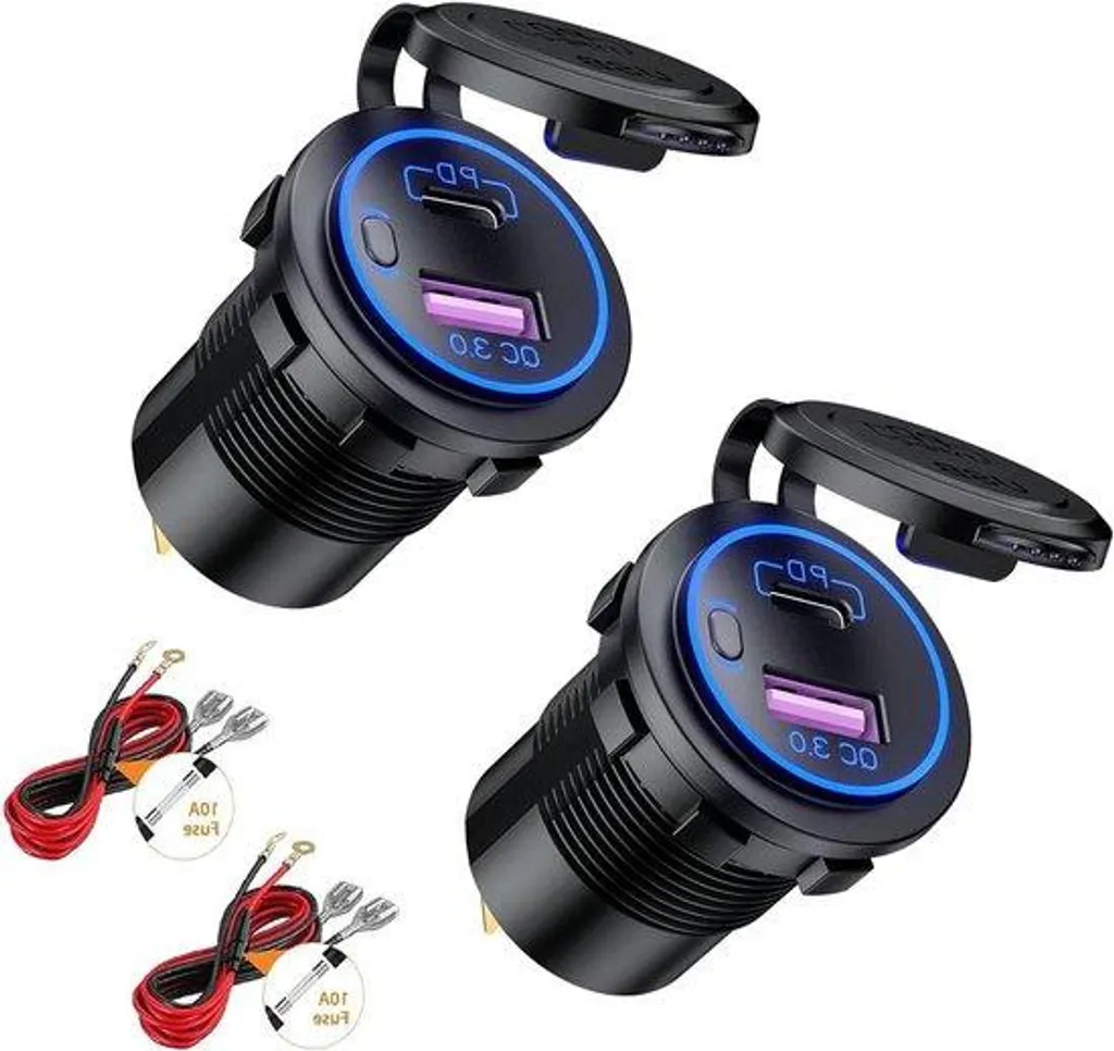 Station de Charge USB C Rapide pour Camping-Car et Bateau avec Interrupteur