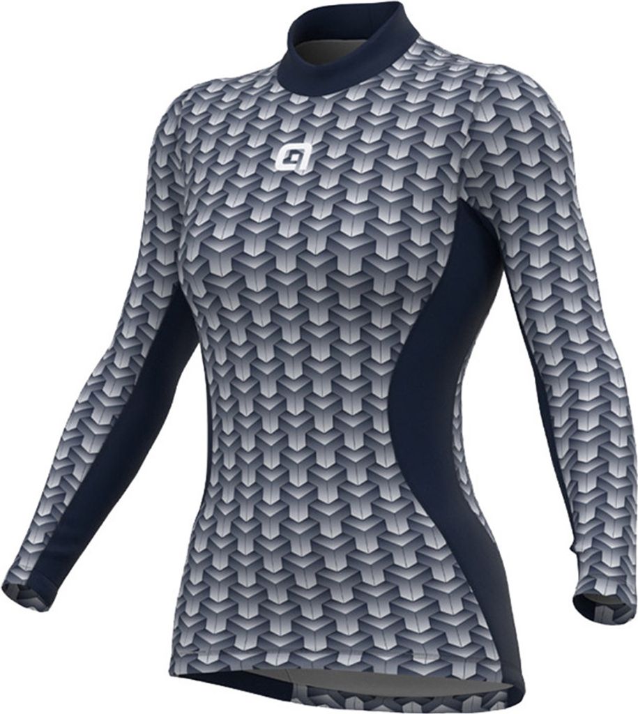 Alé Langarm Fahrrad-Shirt - INTIMO CUBES LADY - Blau M