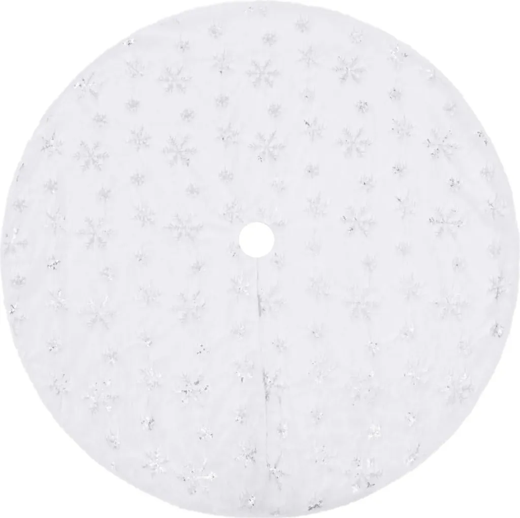Tapis de Sapin de Noël Blanc 122 cm - Décoration Neige Artificielle Chic