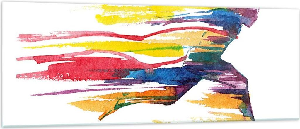 Bilder auf glas - Run Streifen Spiel Grafik - 140x50cm - Glasbilder - Wandbilder - Kunstdruck - zum Aufhängen bereit - Wanddekoration aus Glas - G...