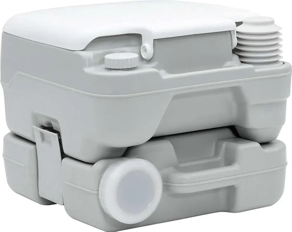Toilette de camping pour van et tente vidaXL grise et blanche compacte