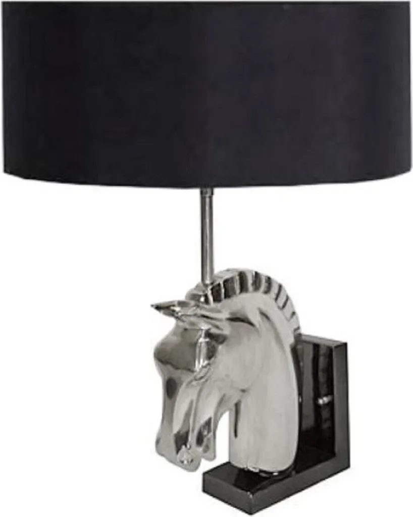 Luminaire Mural Tête de Cheval Design Argenté et Noir - Déco de Luxe