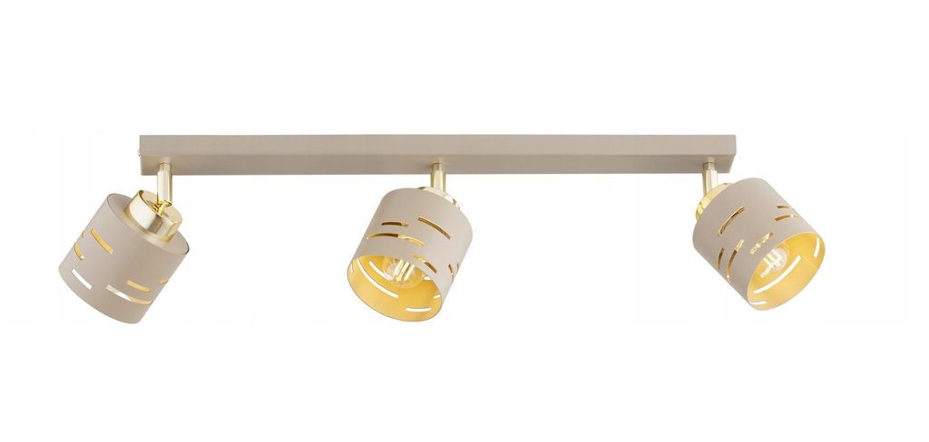 FKL DESIGN Home Deco Deckenlampe Deckenleuchte 3-flammig E27 Metall Lampenshirm Lampe aus Serie (Beige, N910-BG3)