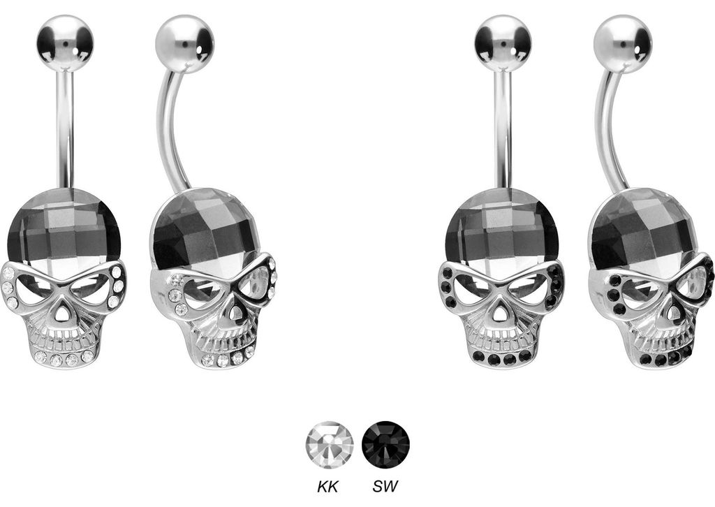 Bauchnabelpiercing Chirurgenstahl Bananabell TOTENKOPF