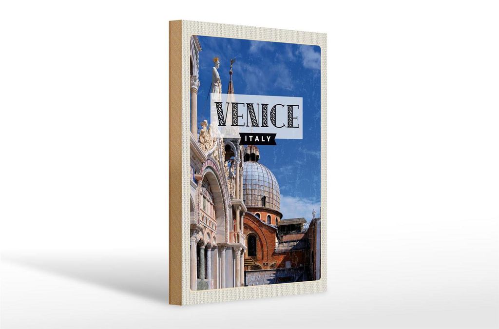 Holzschild Reise 20x30cm Venice Italien Architektur