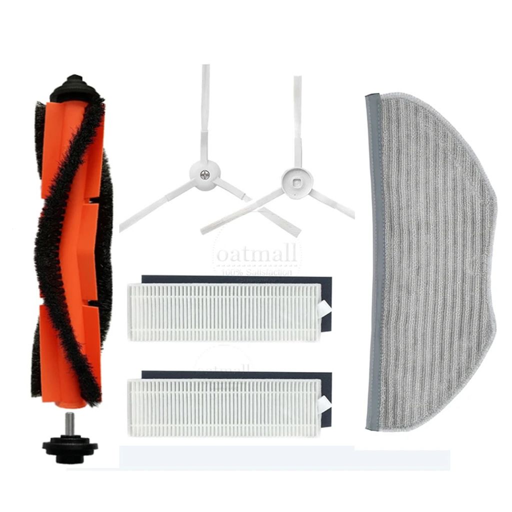 INF Zubehör für Xiaomi Mijia G1 MJSTG1 Roboterstaubsauger, 1 Hauptbürste, 2 Seitenbürsten, 1 Wischpad, 2 HEPA-Filter