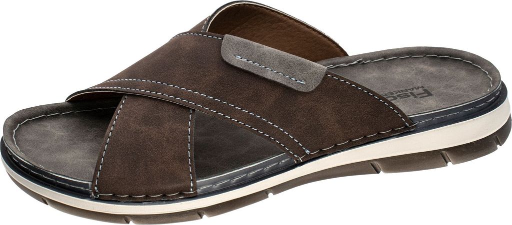Fischer Herren Clog Pantolette gepolstert aus Leder und Synthetik 556932, Größe:43 EU, Farbe:Braun