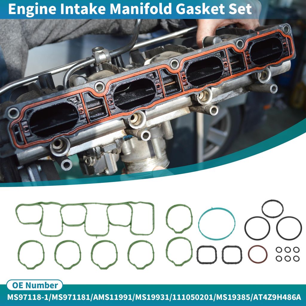 No.MS97118-1 Untere Und Obere Motoransaugkrümmerdichtungssatz Für Ford F-150 2011-2014 Für Lincoln MKS 2013-2016 Ersetzt No.MS971181/AT4Z9H486A