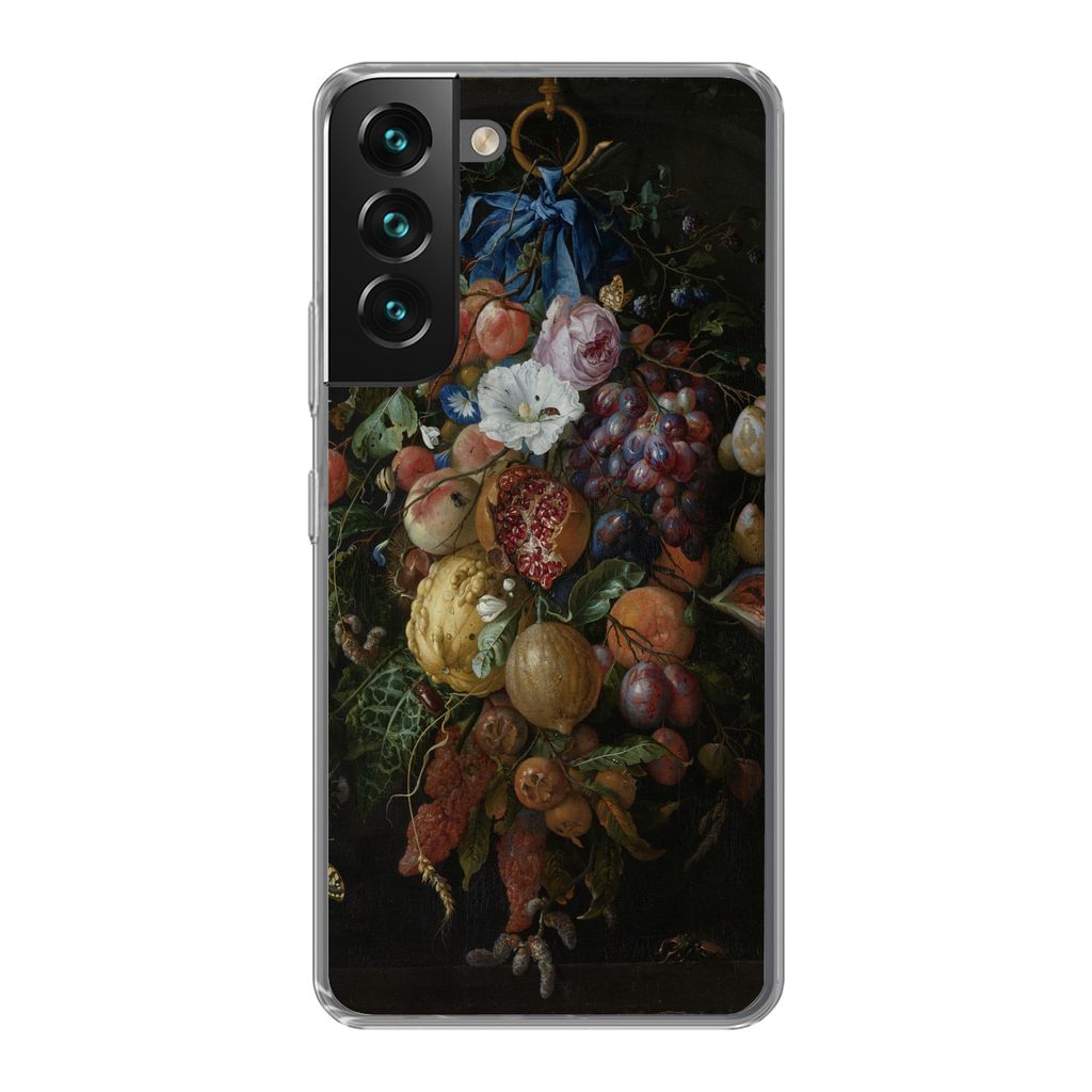 MuchoWow Handyhülle Schutzhülle Hülle für Samsung Galaxy S22 Plus Früchte und Blumen - Gemälde von Jan Davidsz. de Heem Silikon Softcase Ha...