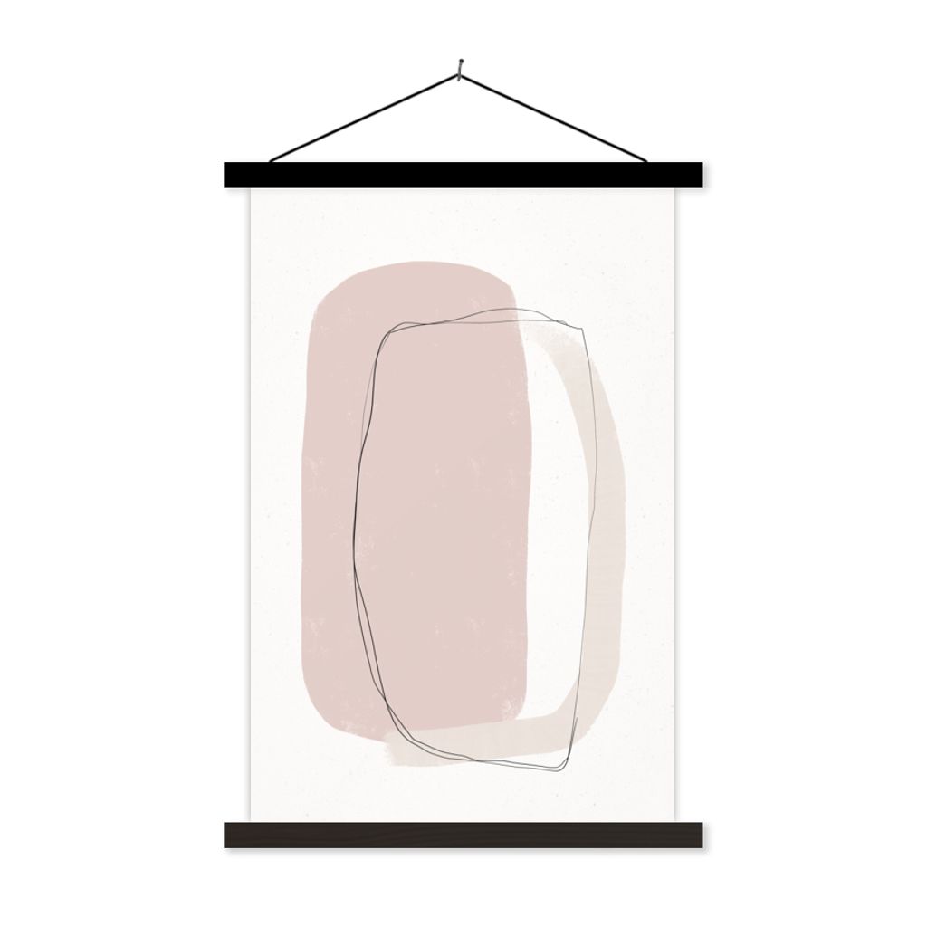 MuchoWow Textilposter Pastell - Abstrakt - Design 60x90 cm mit schwarzem Rahmen - Poster Wohnzimmer