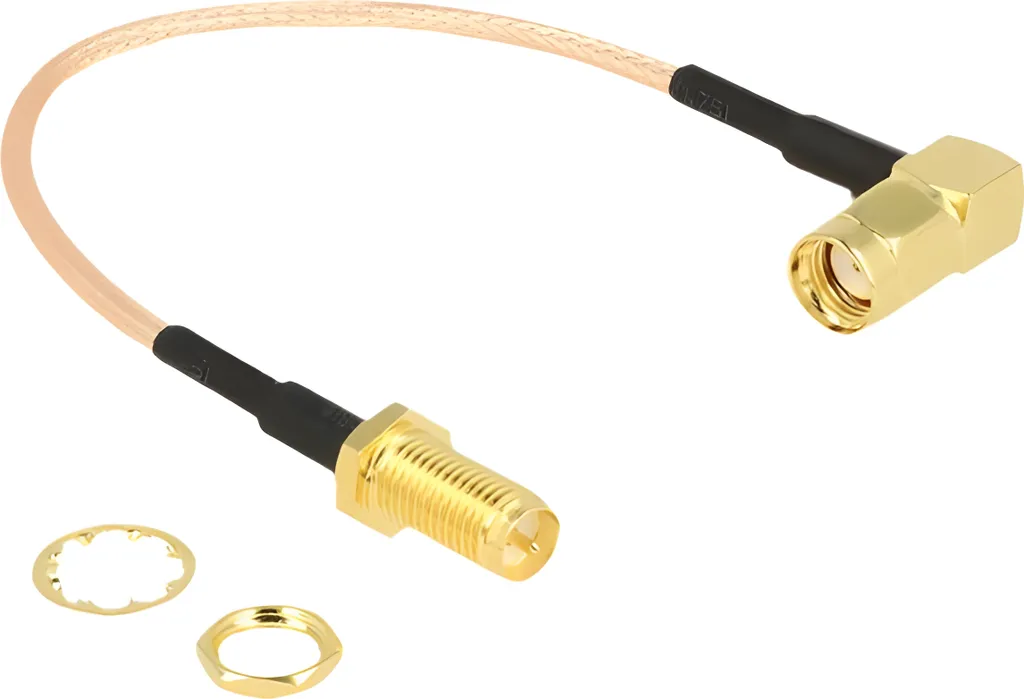 Câble coaxial RP-SMA coudé 90 degrés 16cm flexible haute qualité