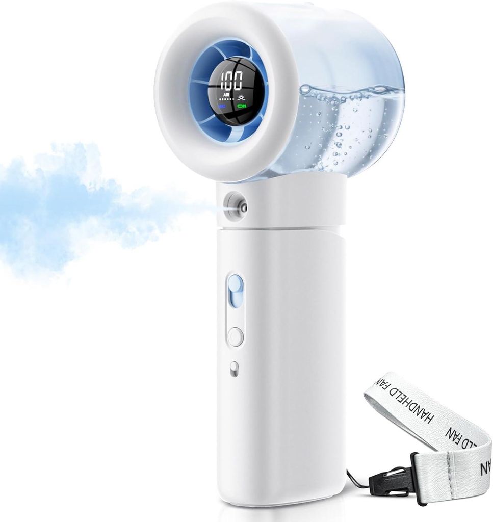 Tragbarer Nebel Ventilator mit Akku 6000mAh, Handventilator Produktbild 