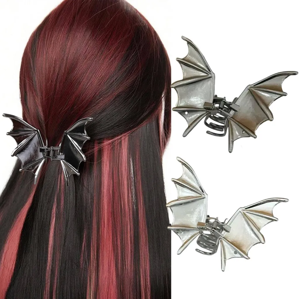 Barrettes chauve-souris en métal antidérapant pour cheveux épais - x2