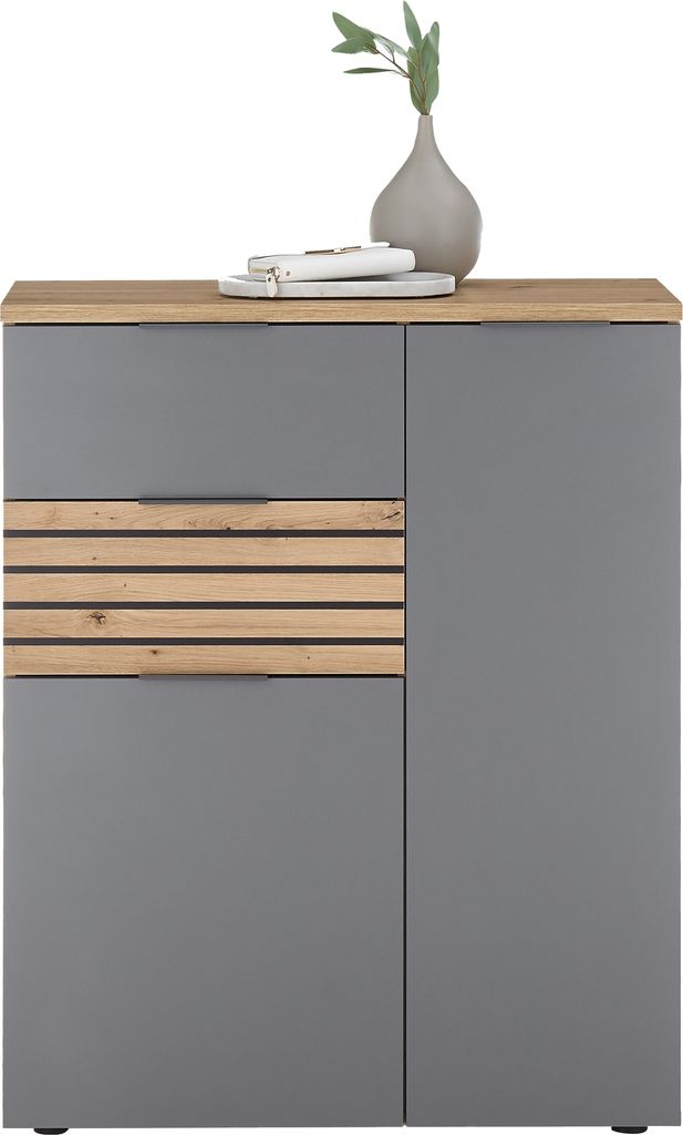 Schuhschrank - Artisan Eiche Nachbildung - Grau - B 85 cm - Produktbild 