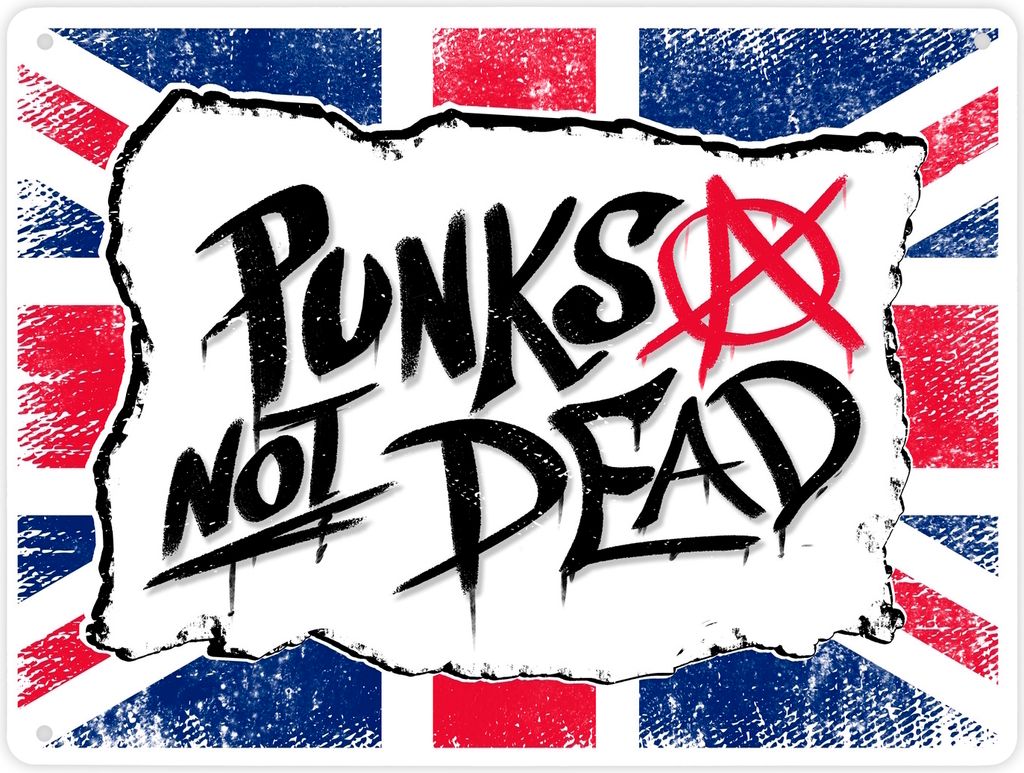 Punks not Dead Union Jack Metallschild XL in 21x28 cm