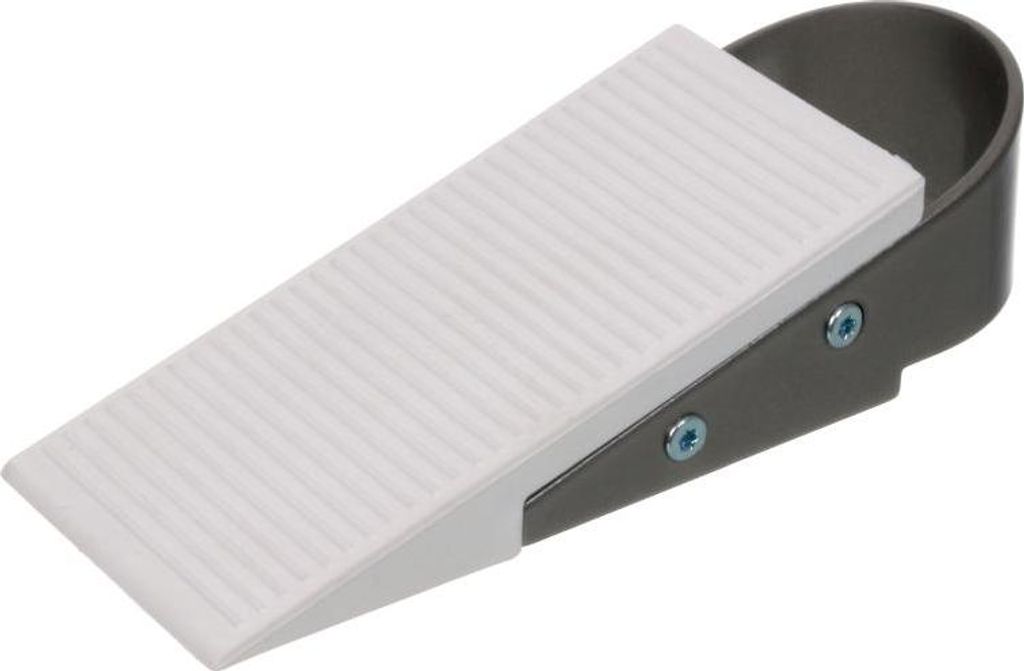 NAJDER Türkeil, Türstopper Boden, Türschnapper, Türhalter, Türpuffer, mit Silbergriff, Rutschfester, Robust, , 125x32x50 mm, Weiß