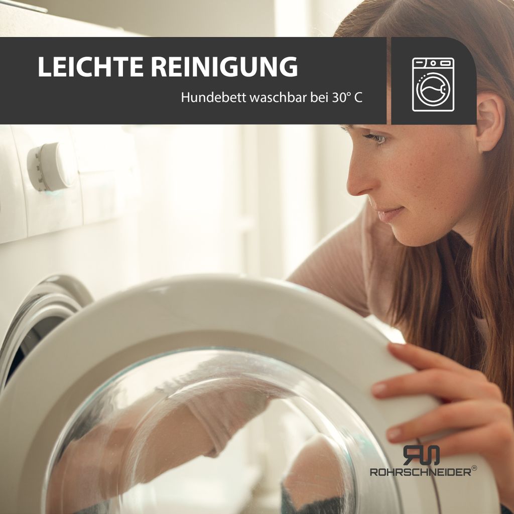 Rohrschneider Weiches Hundebett mit waschbarem Bezug | Gemütliches Hundekissen aus Cord | Premium Hunde Bettdecke | Hundebett waschbar | Kuschelig...