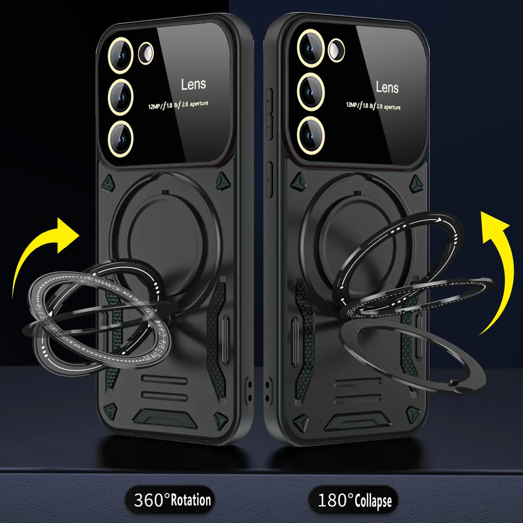 Custodia magnetica ad anello a doppio strato per Samsung Galaxy S23 Stand Magsafe Case černé - 2