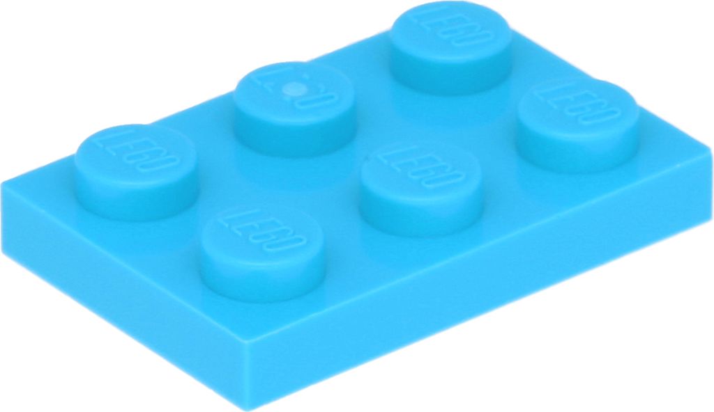 Lego 2x3 Platten 3021 - 100 Stück Mittleres Azurblau
