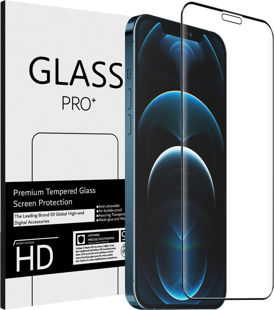 Full Screen Panzerglas für Apple iPhone 12 Pro Max Schutzfolie Glas Folie Vollbild Panzerfolie