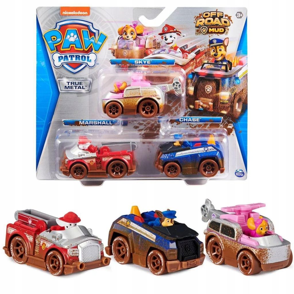 PAW Patrol True Metal 3er-Pack mit 3 Metall-Spielzeugautos Produktbild 