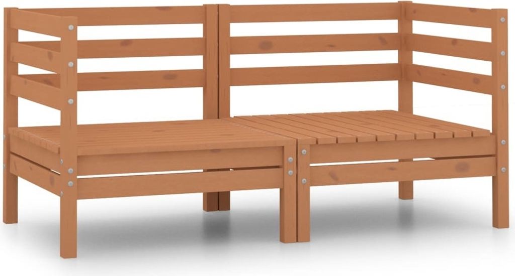 The Living Store Garten-Ecksofas 2 Stk. Honigbraun Massivholz Kiefer