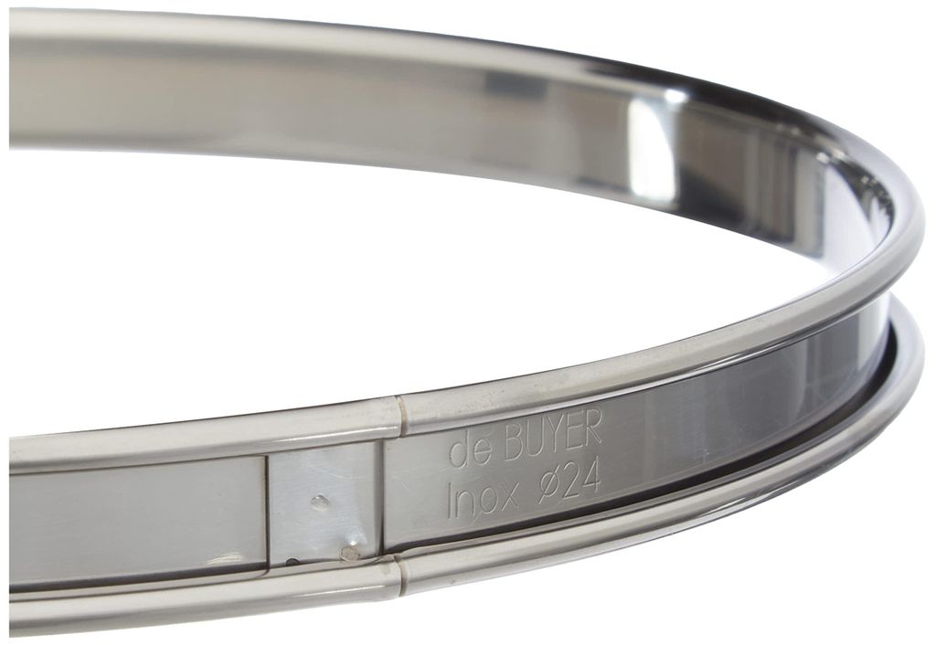 de Buyer - Runder Tortenring aus Edelstahl - Durchmesser 24 cm, Höhe 2 cm - 3091.24N, Silber