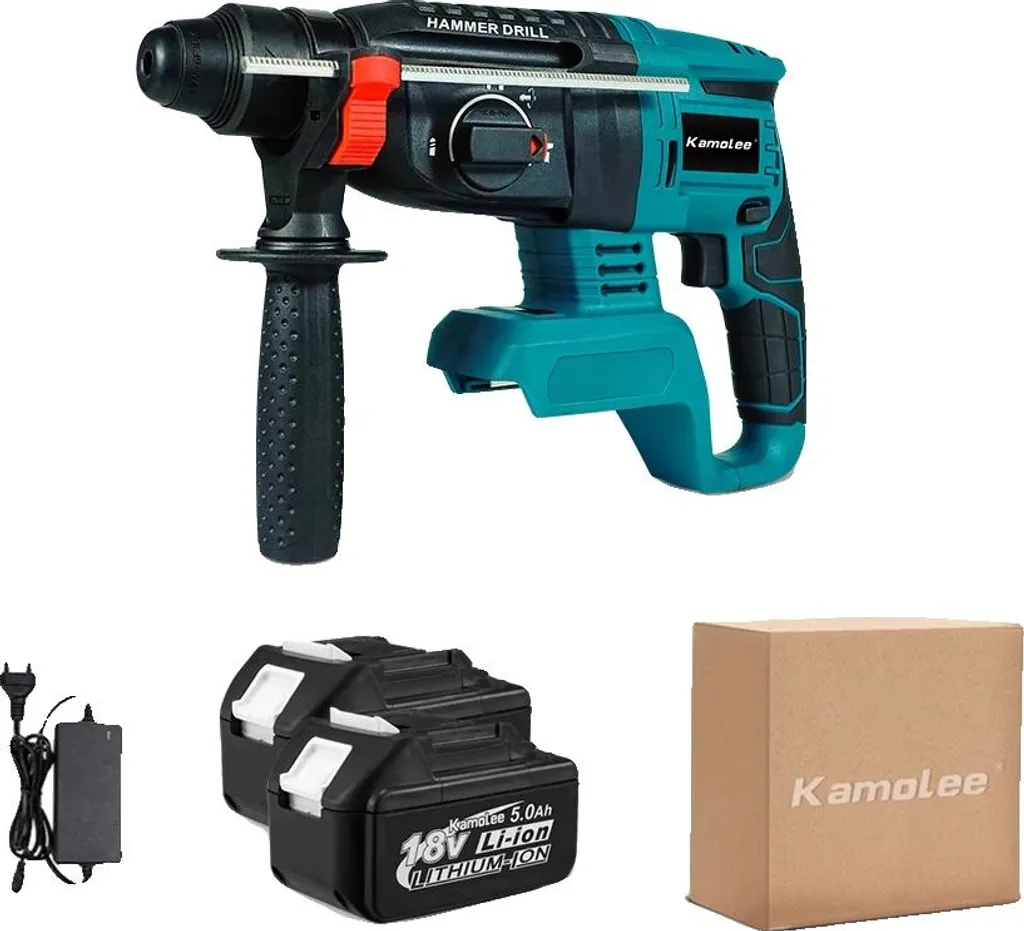 Marteau rotatif sans fil 18V avec 2 batteries 5.0Ah et chargeur EU