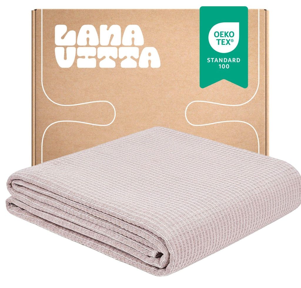 Koc Bawełniany Verbena Narzuta na łóżko Pled Beżowy 200×220 Zdjęcie produktu 