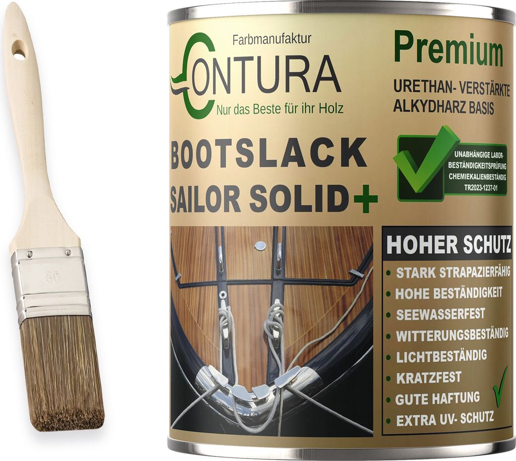 Contura 500ml. Bootslack Premium Yachtlack Holzlack Boot Thekenlack - Glänzend